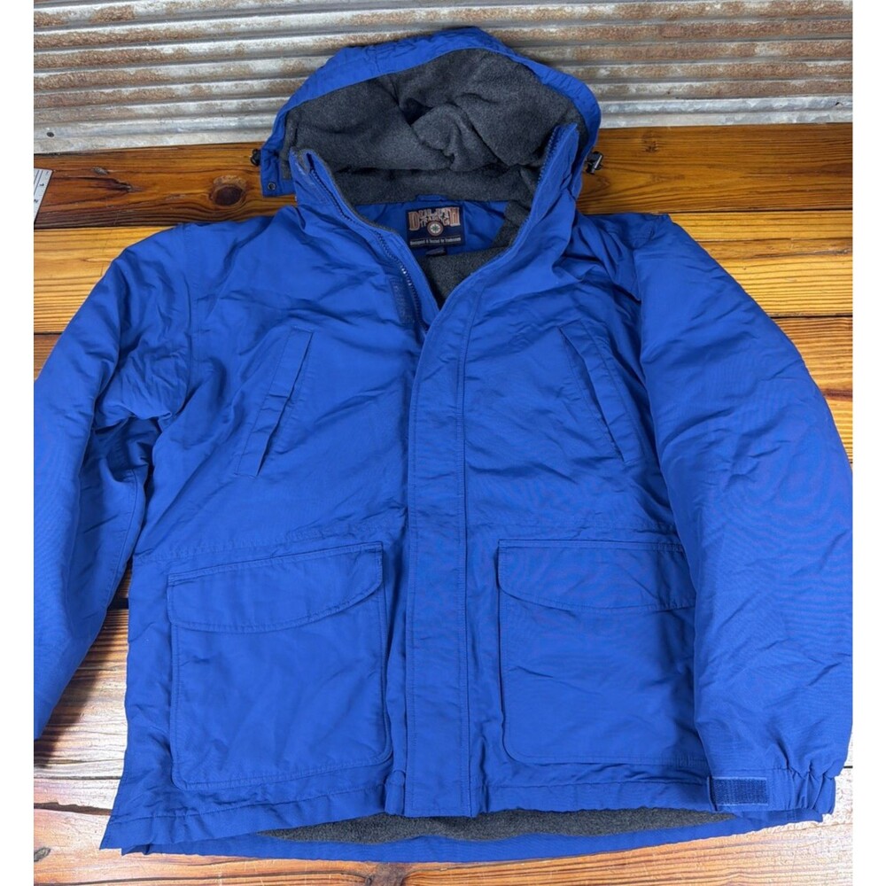 Duluth Trading Company Men’s Blue Fleece Lined Parka Jacket XXL Removeable Hood